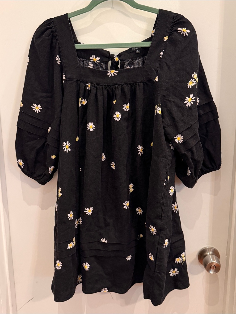 Madewell Square-Neck Puff-Sleeve Mini Dress‎ in Lazy Daisies | S | Boho